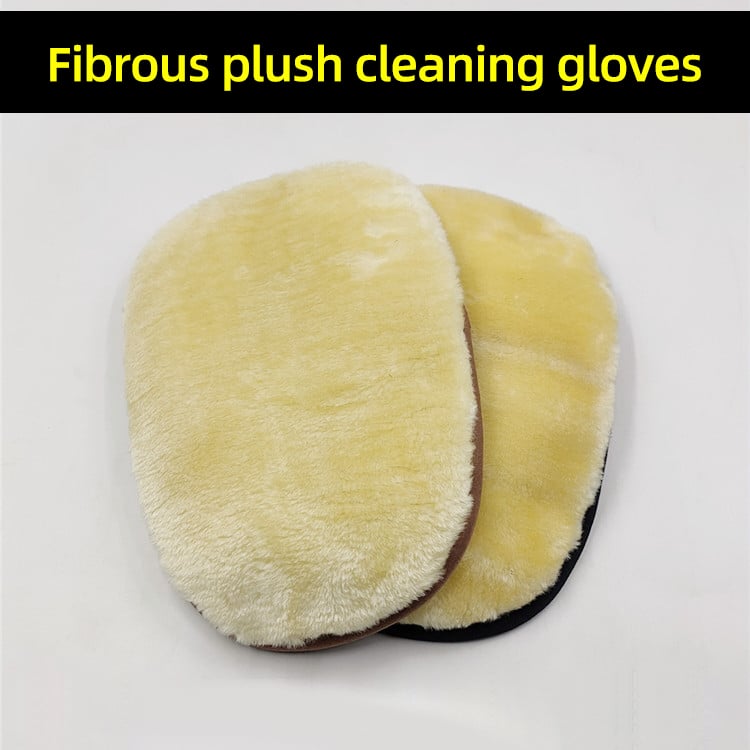 Single Sided Thickened Car Wiping Plush Bear Paw Faux Wool Car Wash Gloves