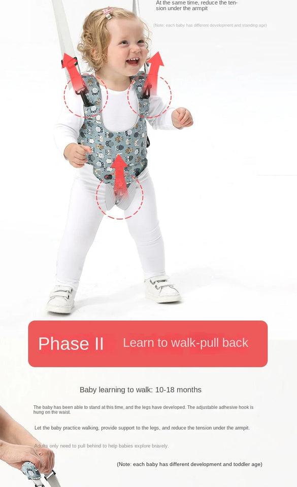 Handheld Learning Harness for Kids Adjustable Toddler Walking Safe Standing Baby