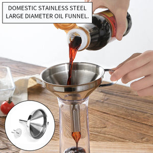 Stainless Steel Oil Funnel With Strainer  For Home Kitchen Tools