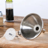 Stainless Steel Oil Funnel With Strainer  For Home Kitchen Tools