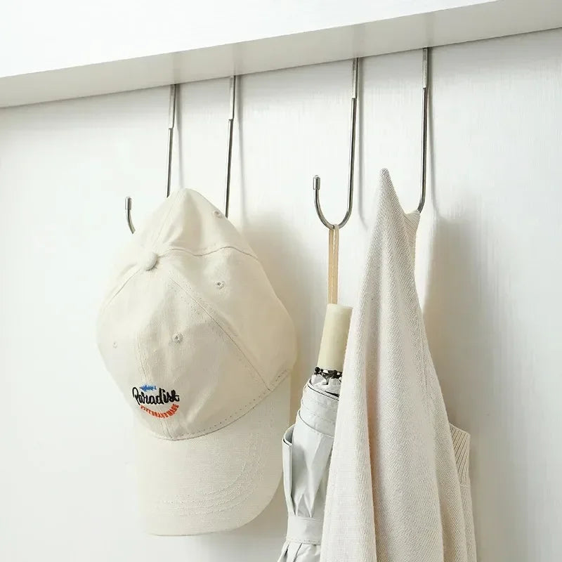 Stainless Steel Hook Racks Clothes Hanging Behind The Door