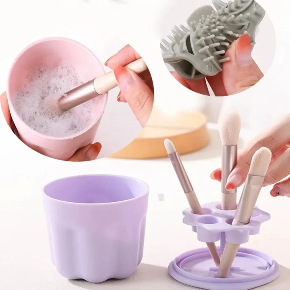 Soft Silicone Makeup Brushes Cleaner Cup