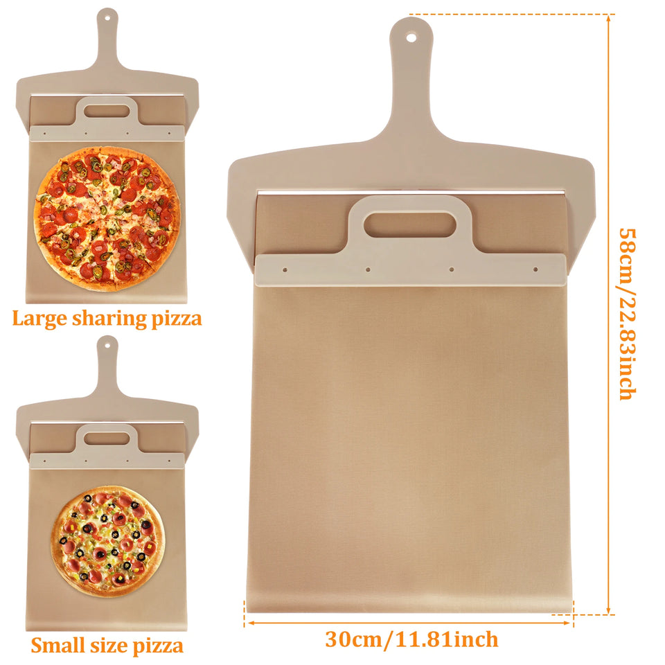 Sliding Pizza Peel with Handle Portable Wooden Pizza Slider