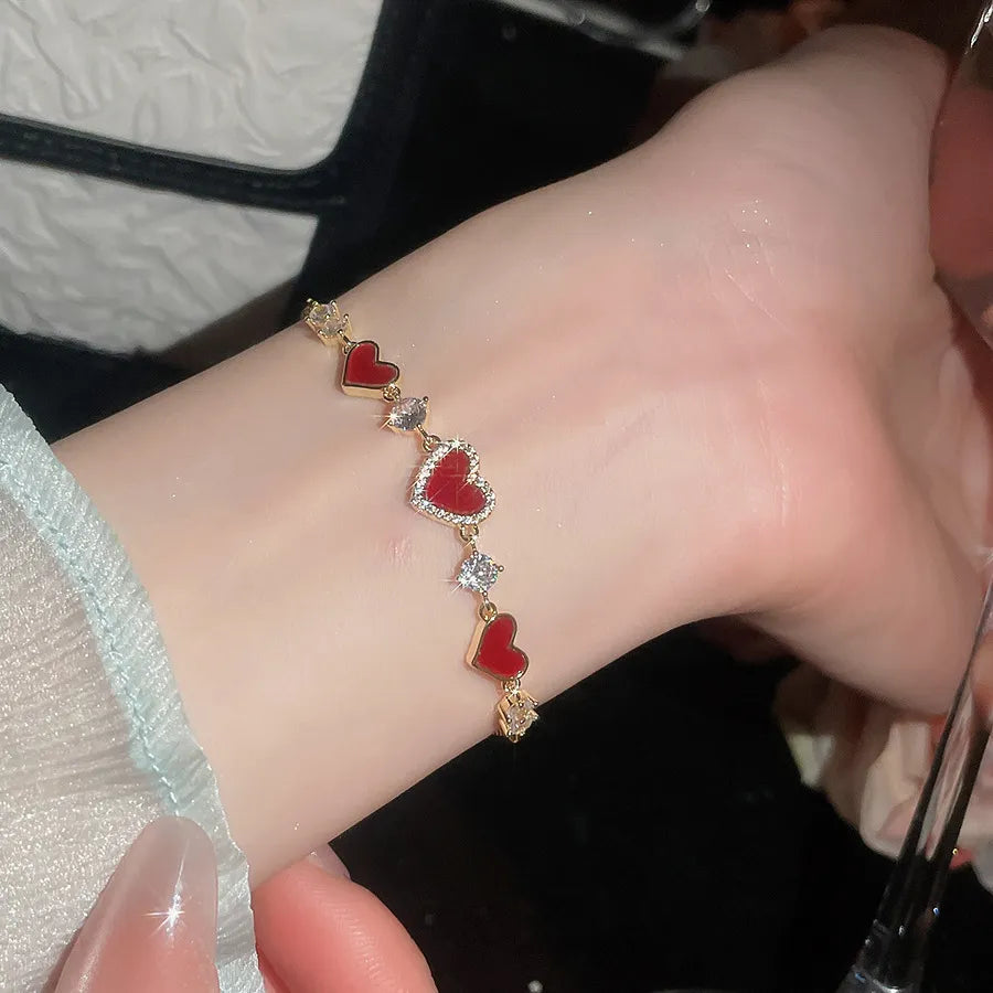 zirconia heart-shaped bracelet