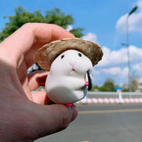 Cute Hamster with Straw Hat Car Ornament