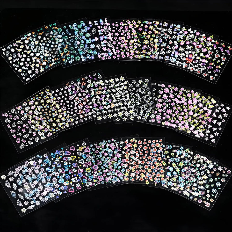 30PCS  Nail Stickers, 3D Self-Adhesive Nail Decals