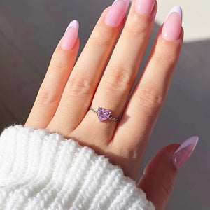 Heart Pull-out Chain Adjustable Rings For Women