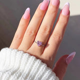 Heart Pull-out Chain Adjustable Rings For Women