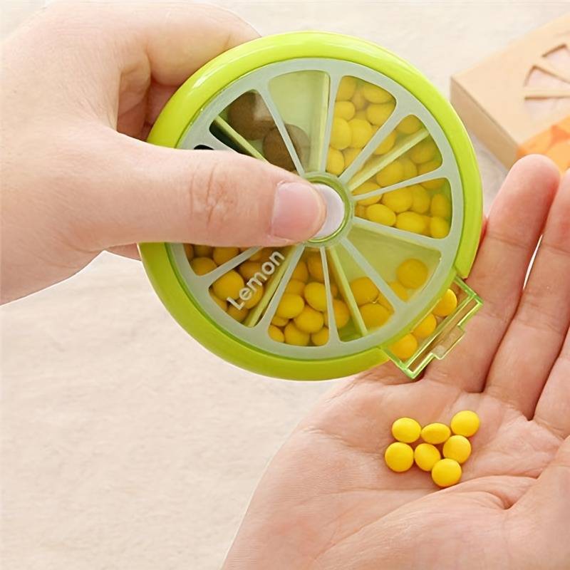 Portable Round Shape 7 Day Pill Box Dispenser