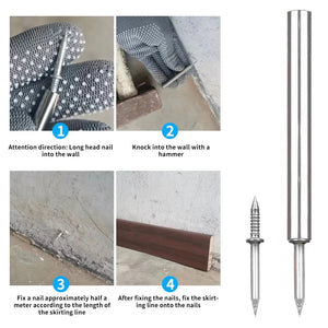Double-Head Skirting Thread Seamless Nail