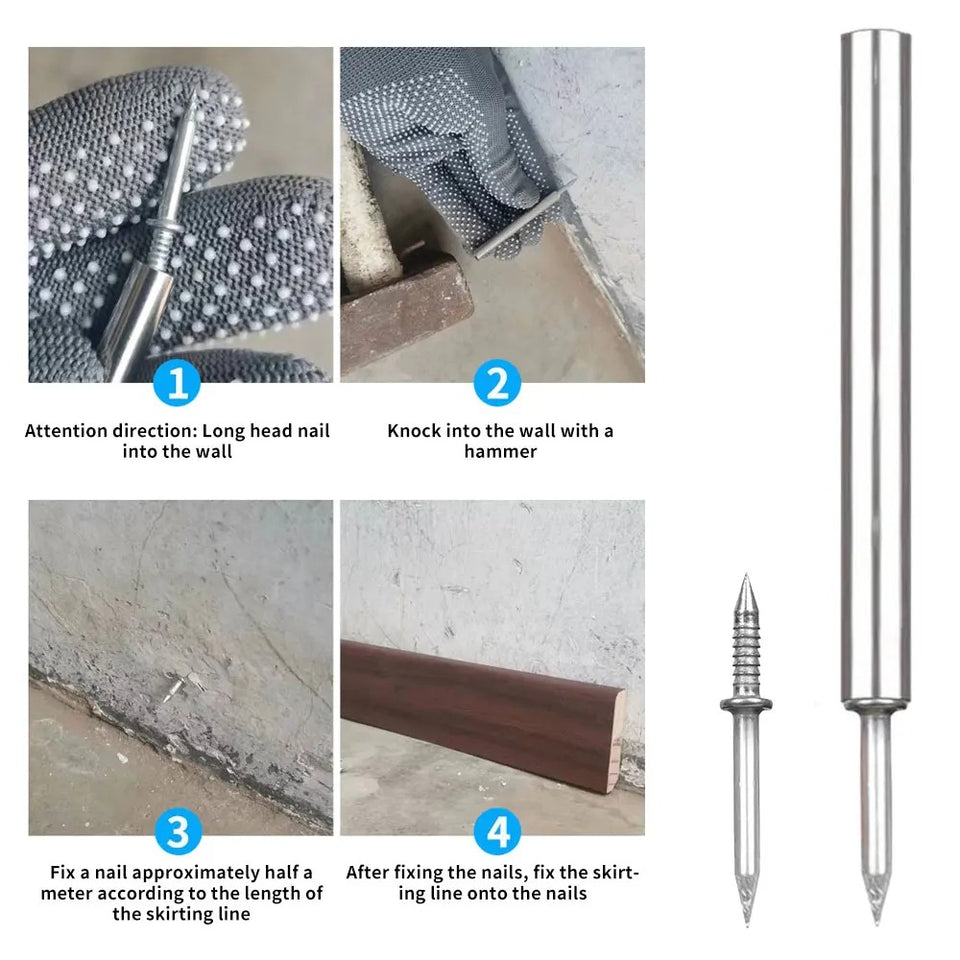Double-Head Skirting Thread Seamless Nail