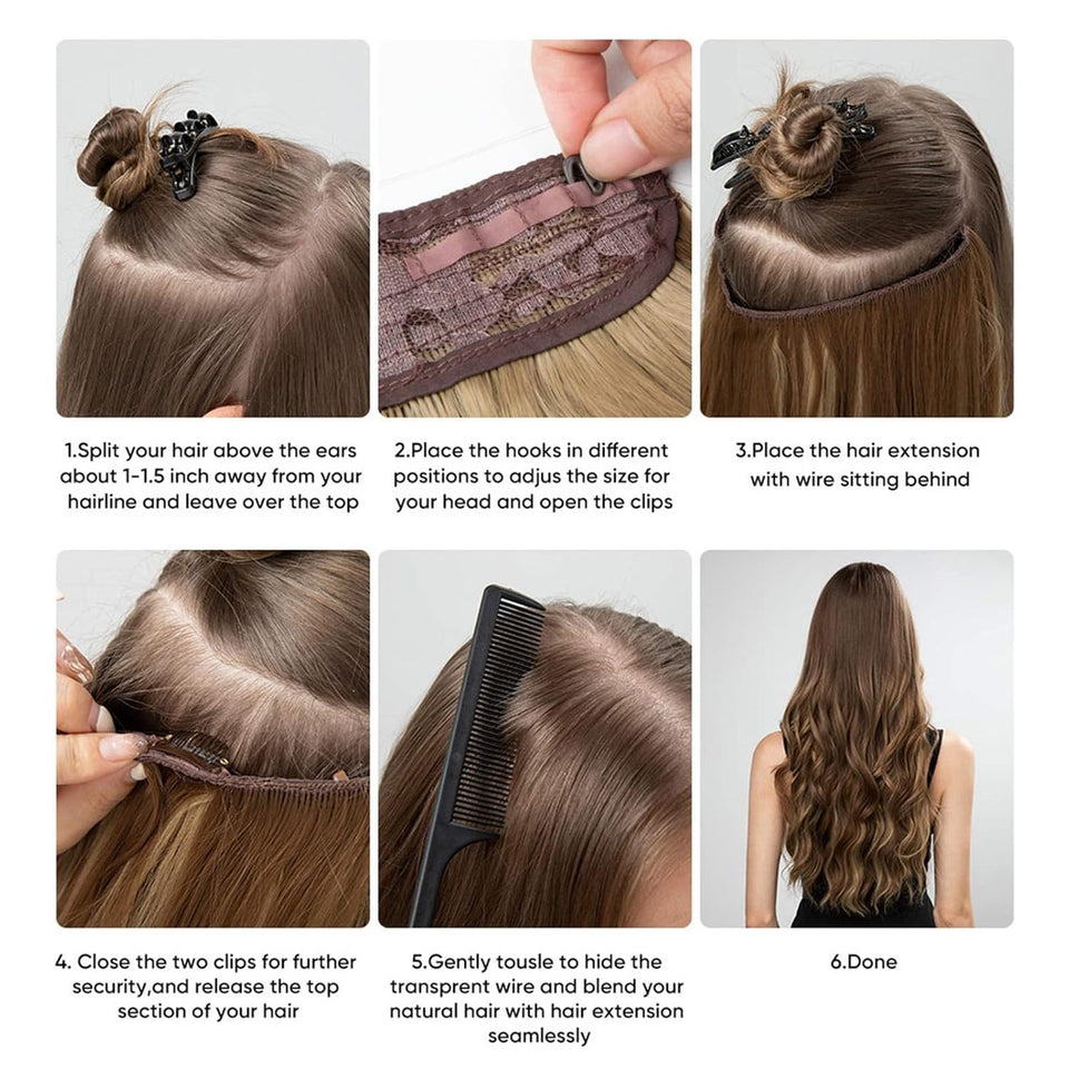 Synthetic Wave Invisible Clip in Hair Extensions