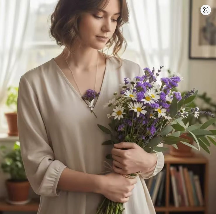 Mini Flower Bouquet Necklace