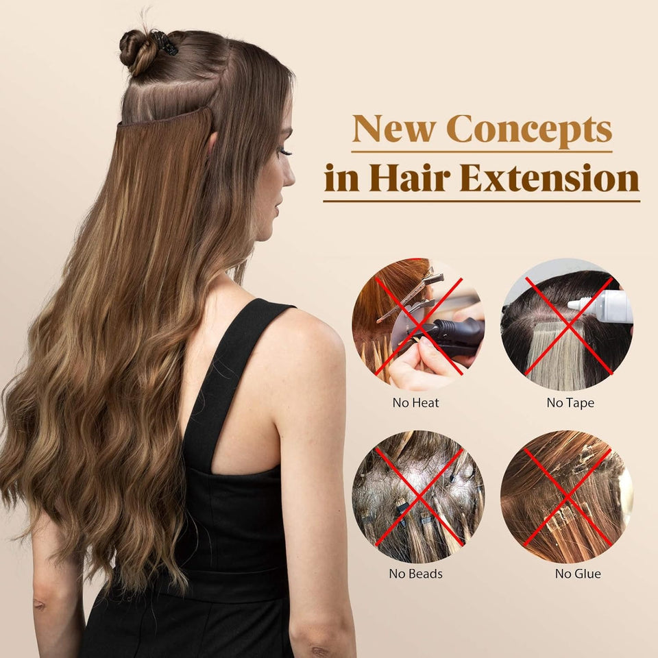 Synthetic Wave Invisible Clip in Hair Extensions