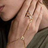 Cubic Zirconia Studded Ring Bracelet
